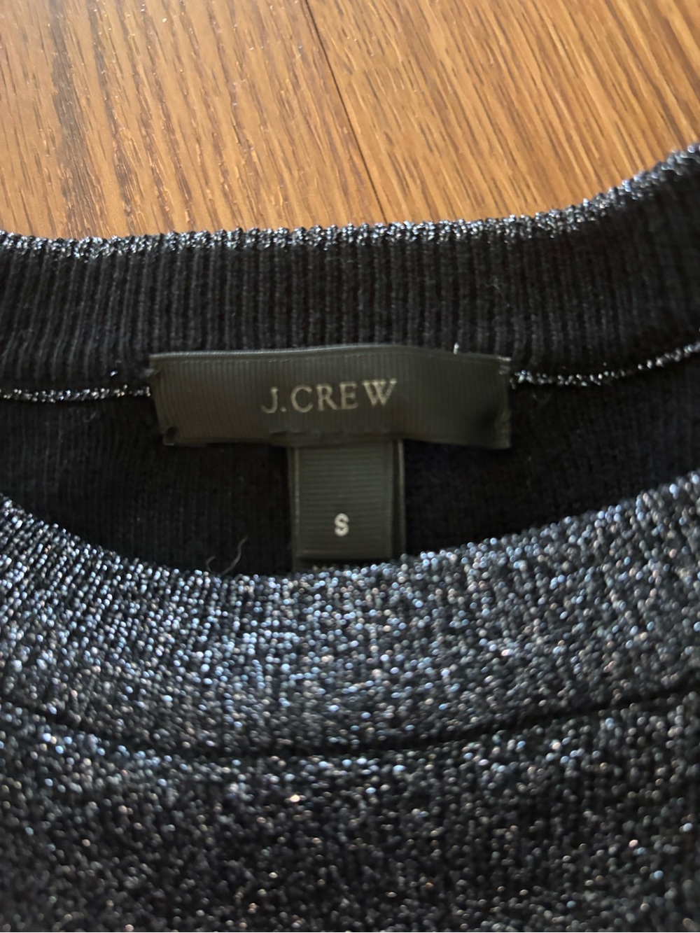 J. Crew Sparkle Black Metallic Knit Sweater